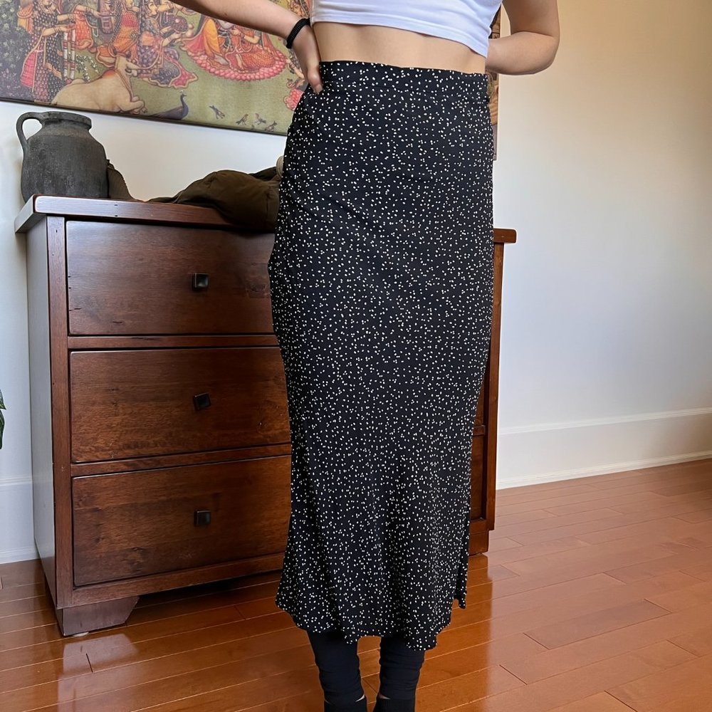 Free People "Flynn Skye' polka dot "bias cut" skirt